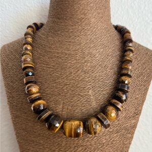 Jay King Tiger Eye Bead and Sterling Silver Necklace